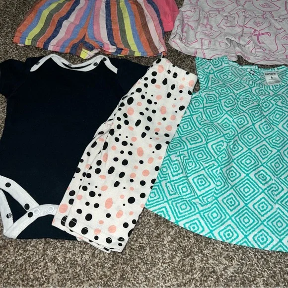 Baby Girl 3-6 Months Summer Bundle Carter’s Child of Mine Dresses Rompers 10pc - Picture 2 of 7